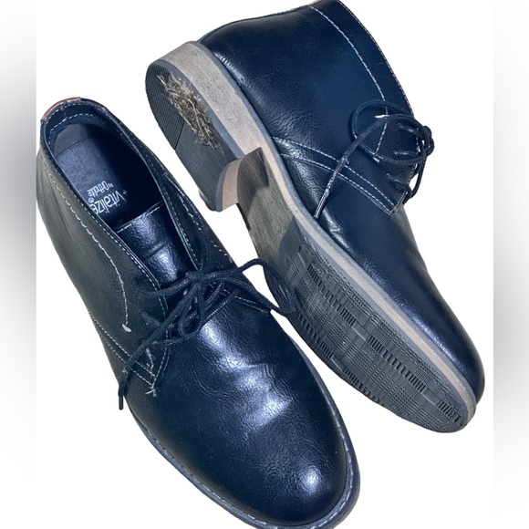 Men’s Casual Dress Shoe Chukka Boot Black Tan Accent on Back Size 8 Gently Worn - Picture 4 of 12